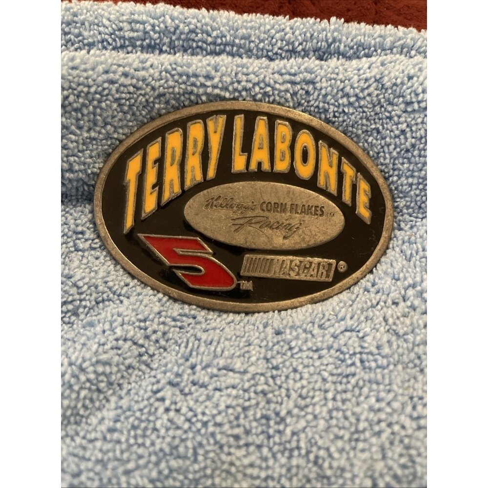 Vtg Belt Buckle NASCAR Terry Labonte 1996 Numbered 675 Kellogg's Corn Flakes